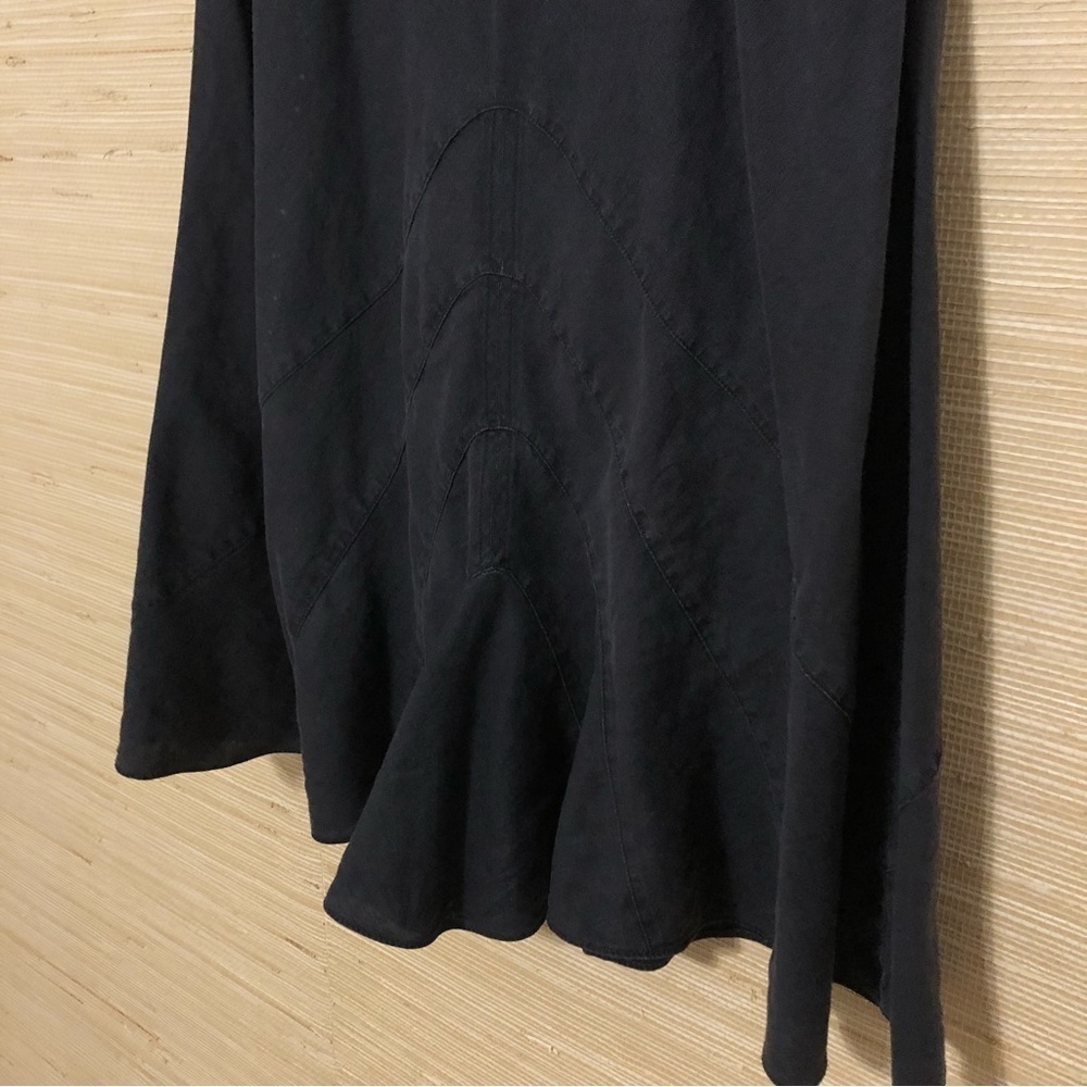 J.Jill Black Linen A-Line Lagenlook Goth Midi Skirt Size 8P - Picture 3 of 7